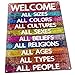 Homebody Accents All Welcome Metal Sign, Equality, Unity, Peace, Positive Living, Love Trumps Hate