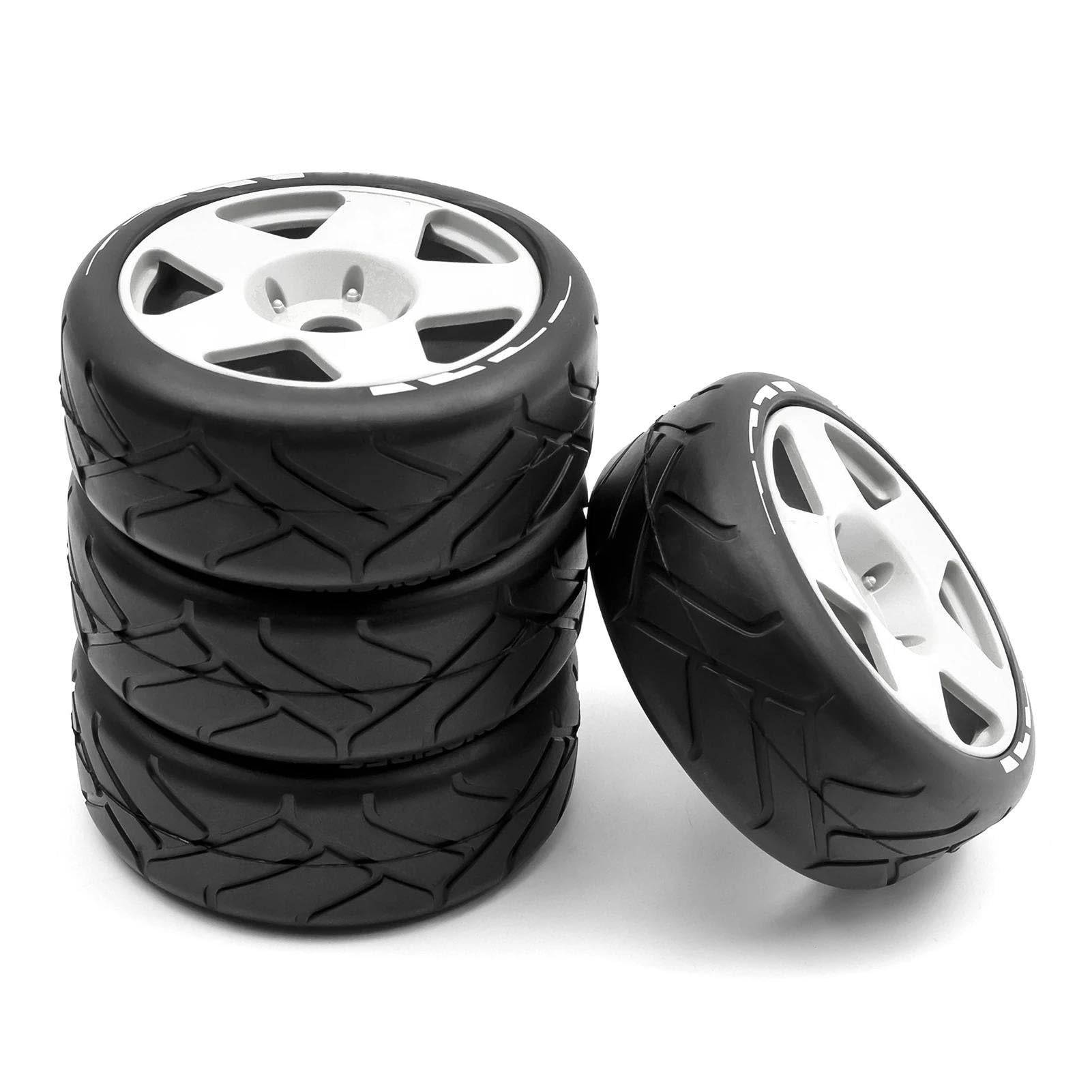 RC Pneus Jante Compatible avec GT pour ARRMA pour TRAXXAS pour LOSI 1/8 Pneus De Dérive De Voiture Télécommandée pour Pneus De Voiture De Course 4 Pièces