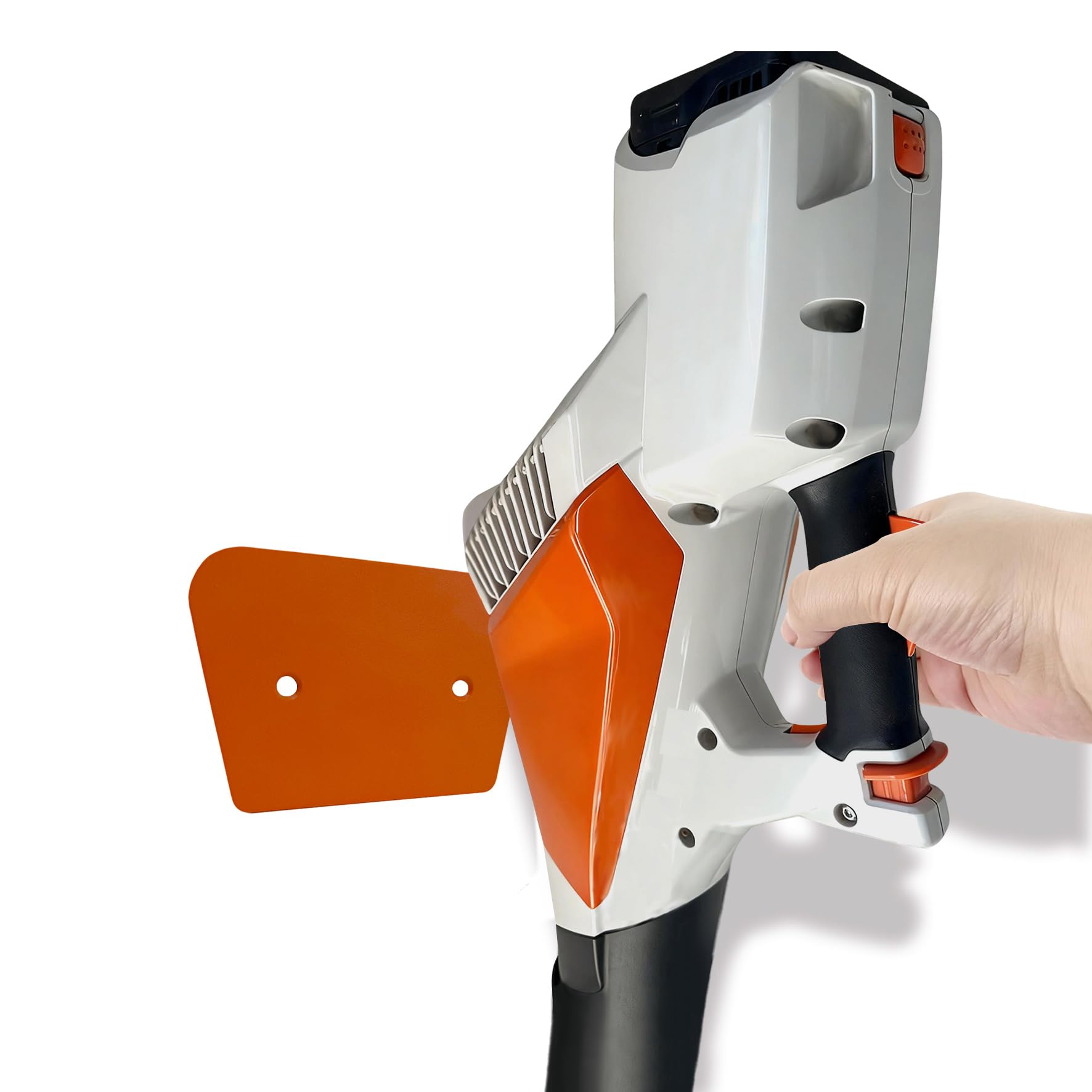 Soporte de pared para soplador de hojas Stihl BGA 57 - Soporte de gancho de almacenamiento inalámbrico con hardware (solo compatible con el modelo BGA 57) (naranja)