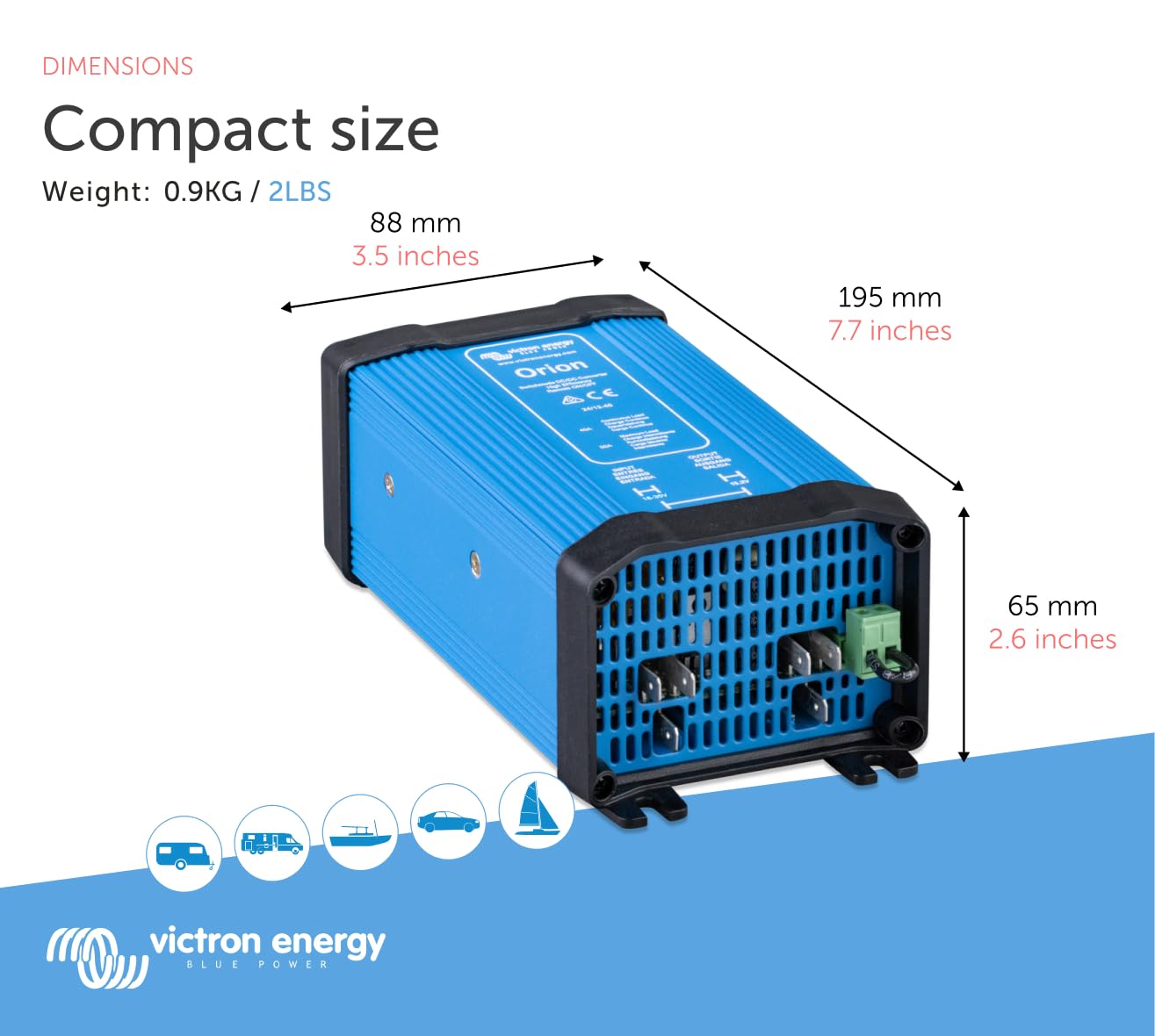 Victron Energy Orion IP20 24/12-Volt 40 amp Convertitore DC-DC Non isolato, Alta potenza