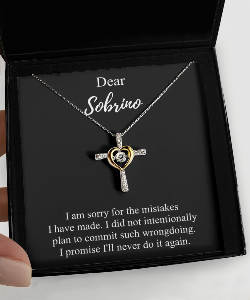 EzGift I'm Sorry Sobrino Necklace Pardon Gift Meaningful Present For The Mistakes I Have Made Quote Pendant Jewelry Sterling Silver With Box