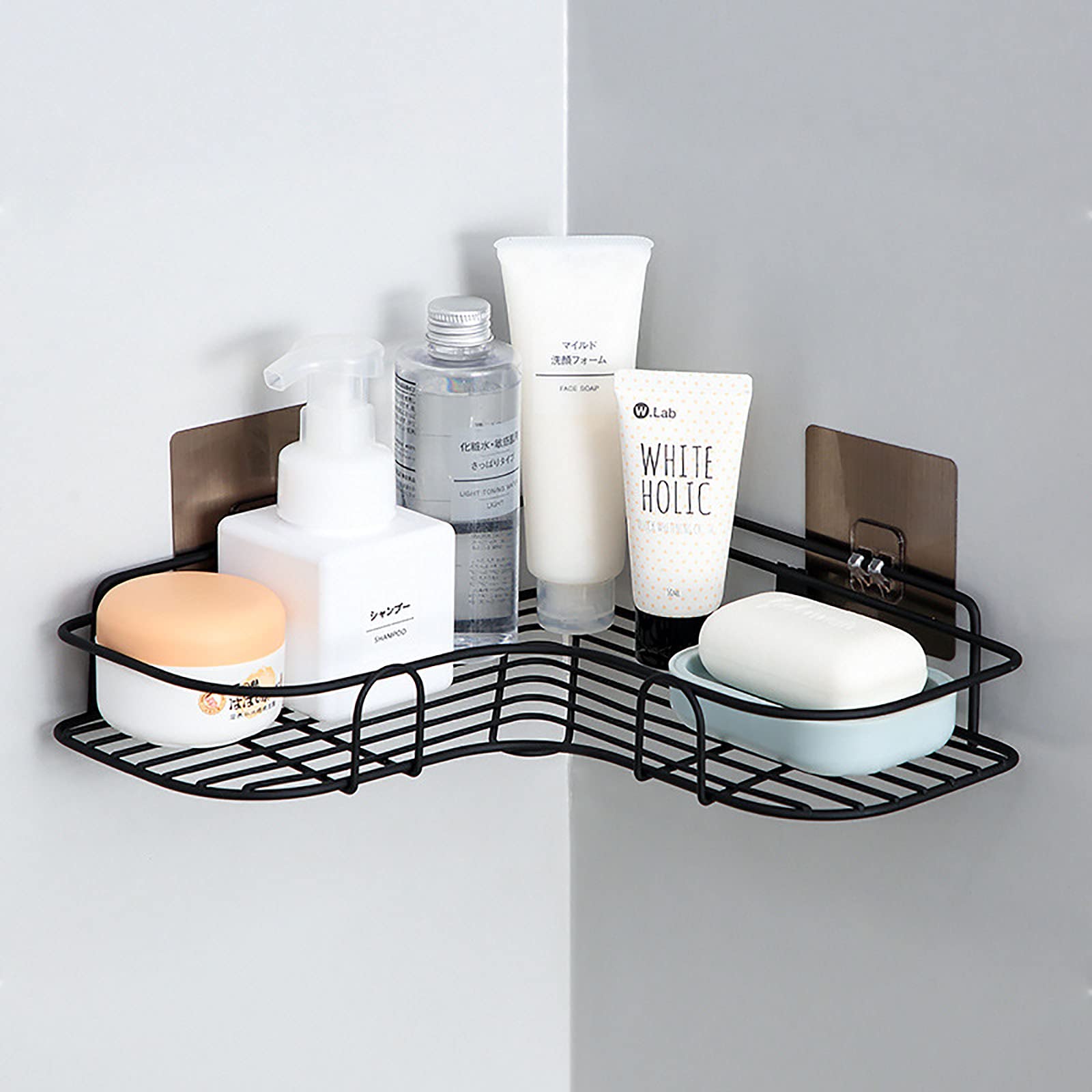 Estantes de baño exquisitos Estante de Esquina de Ducha Baño Autoadhesivo Sin perforación Montado en la Pared Caddy de Ducha Almacenamiento para baño Cocina