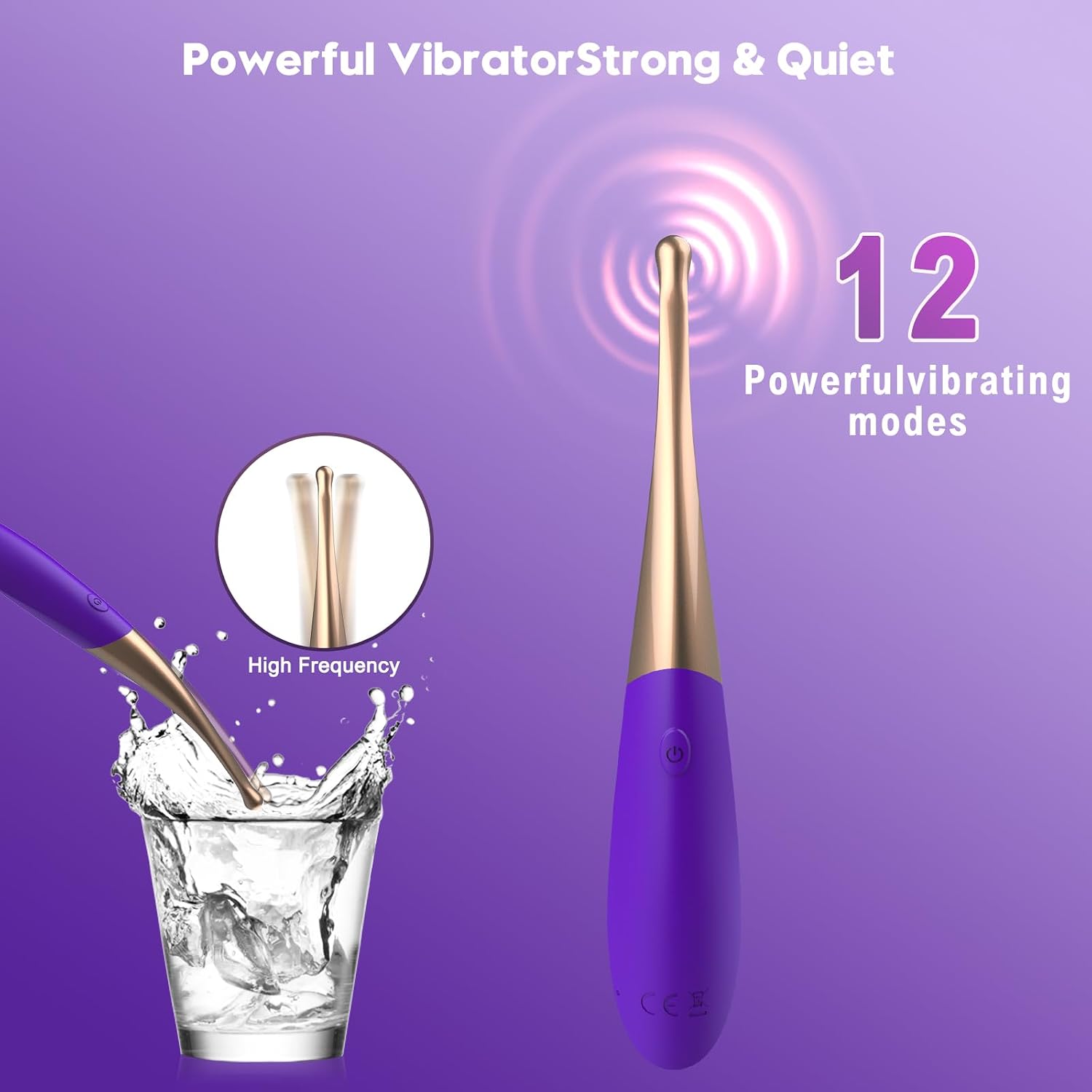 Clitoral Vibrator Sex Stimulator Toy for Women Pleasure, 12 High Frequency Powerful Female Vibrating Clitoral G spot Vibrator Anal Bullet Rechargeable Quiet Female Adult Toy