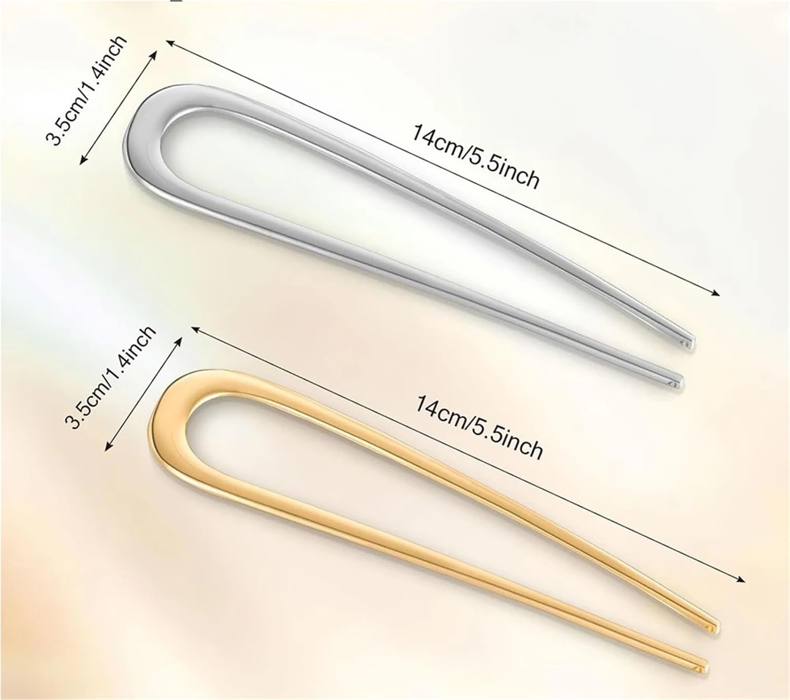 Forcine per capelli a forma di U, 15 pezzi, eleganti forcine per capelli a forma di U: in lega dorata/argento, accessori per capelli lunghi e spessi, accessori per capelli da donna (oro)