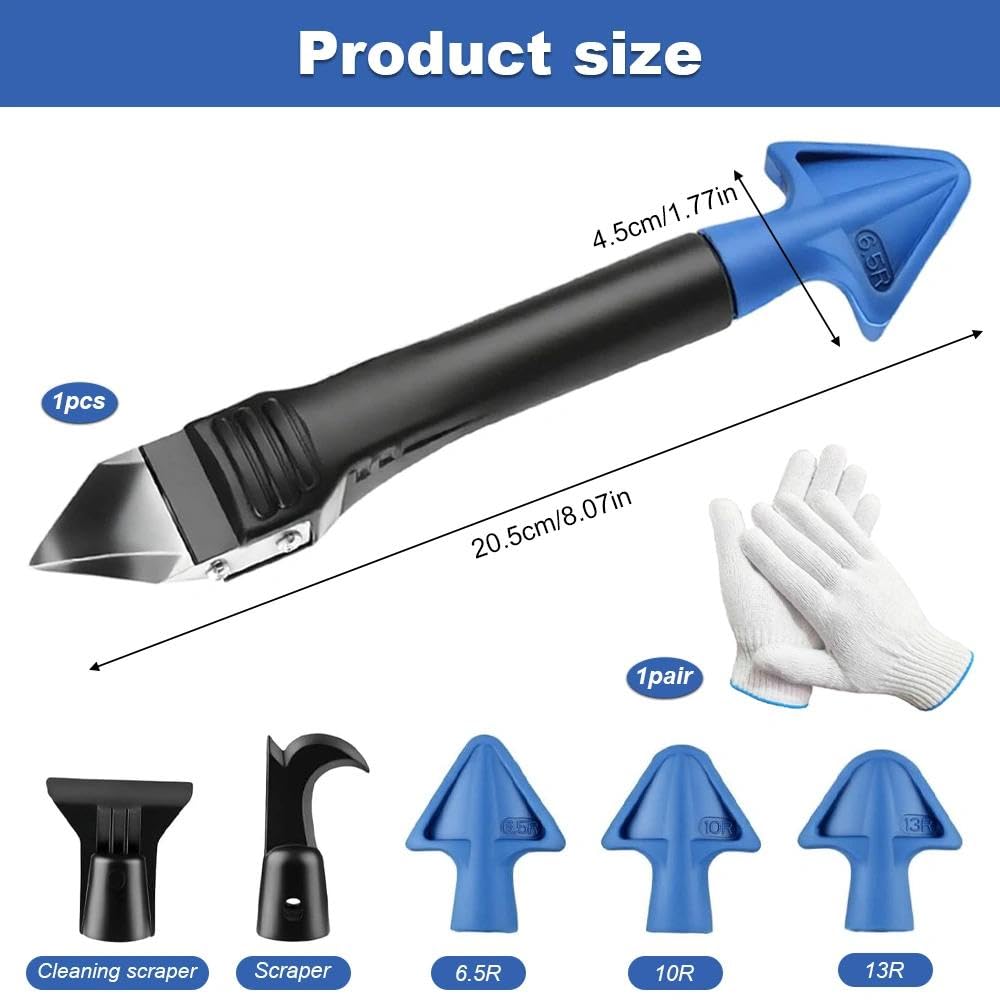 3 in 1 Caulking Tool, Multi-Function Sealant Remover with Blue Handle - Image 2