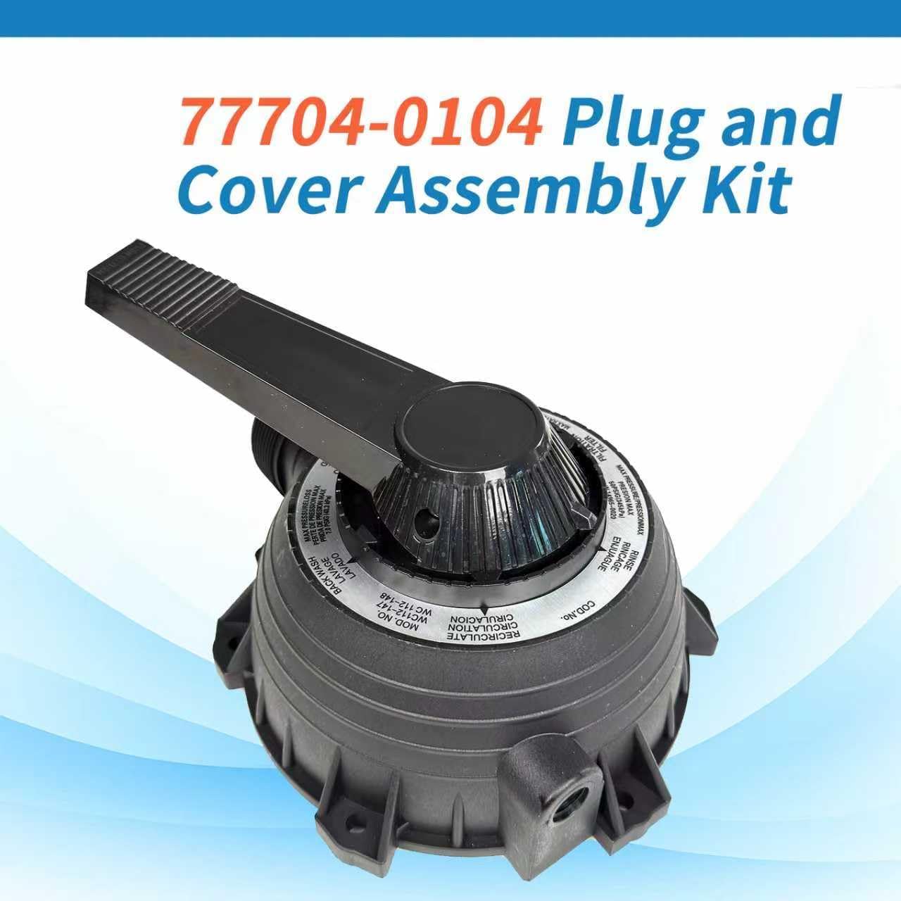 77704-0104 Plug and Cover Assembly, Compatible with Sta-Rite WC112-148 WC112-148A WC112-147, Multiport Valve Handle Parts for 1-1/2 Inch Pool Filter