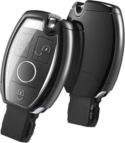 ELOHEI - Funda para llavero de Mercedes Benz de TPU suave premium, compatible con Mercedes Benz C E S M, CLS, CLK, G, Clase G, llavero inteligente
