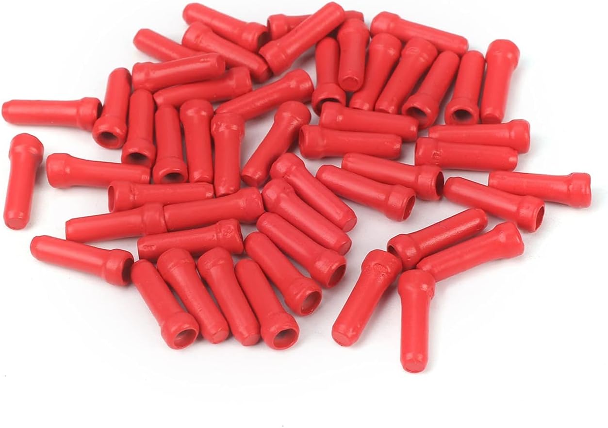 Bike Cable End Caps 50 Pcs/lot Bicycle Brake Shifter Aluminum Inner Tips Crimps Cycle Cycling Parts Derailleur Shift Cables(Wine Red)