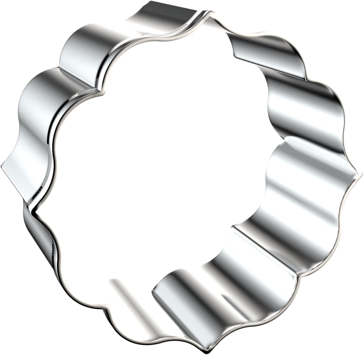 Circle Plaque Cookie Cutter Set Extra Large - 5 inch, 4 inch, 3 inch, 2 inch - 4 Piece Round Fancy Plaque Frame Cookie Cutters Shapes Molds - Stainless Steel