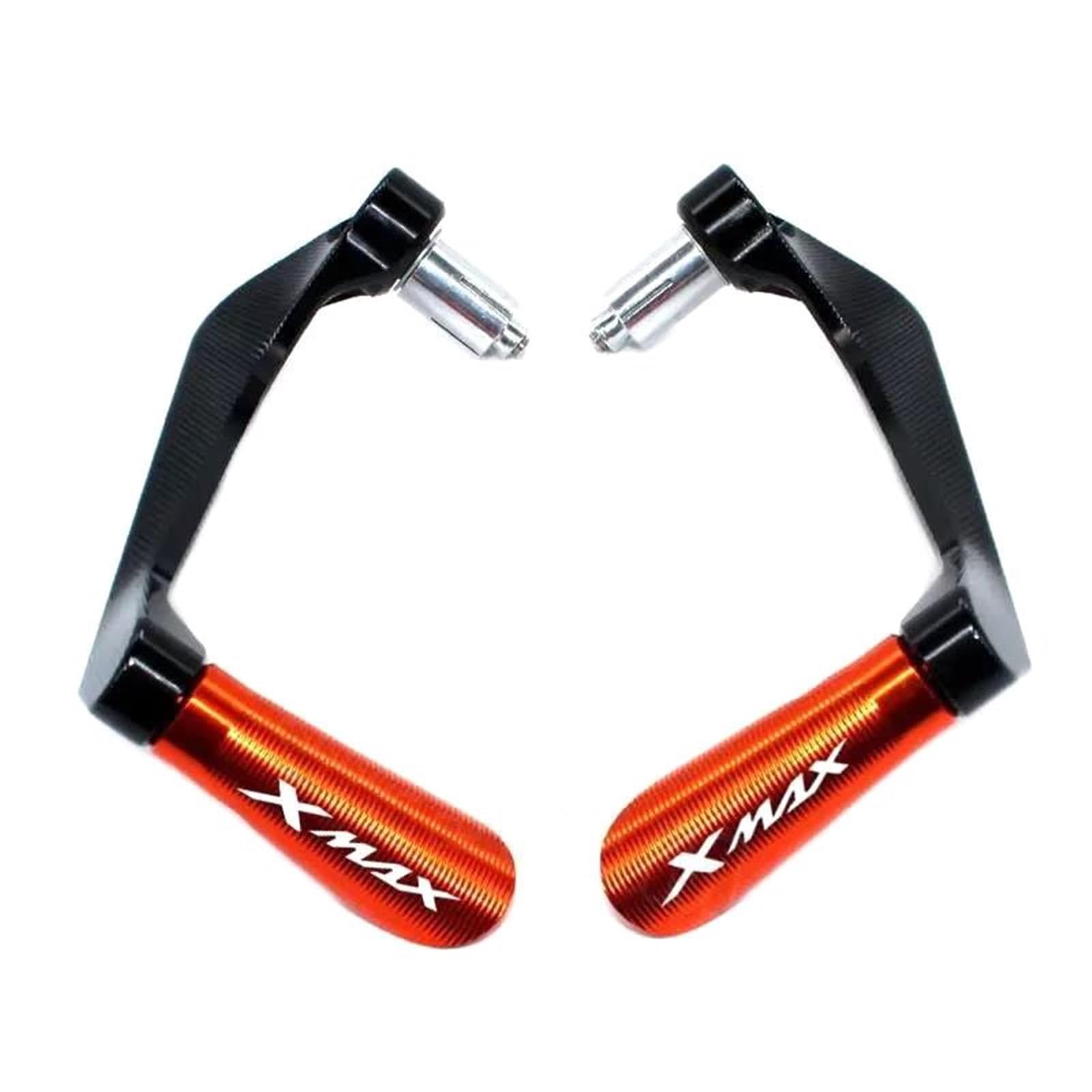 HIZORB Handguards for Y-AMAHA XMAX125, XMAX250, XMAX300, XMAX400Tech Max Motorcycle CNC Aluminum Grip, Protective Brake,Hand Protection Device(Orange)