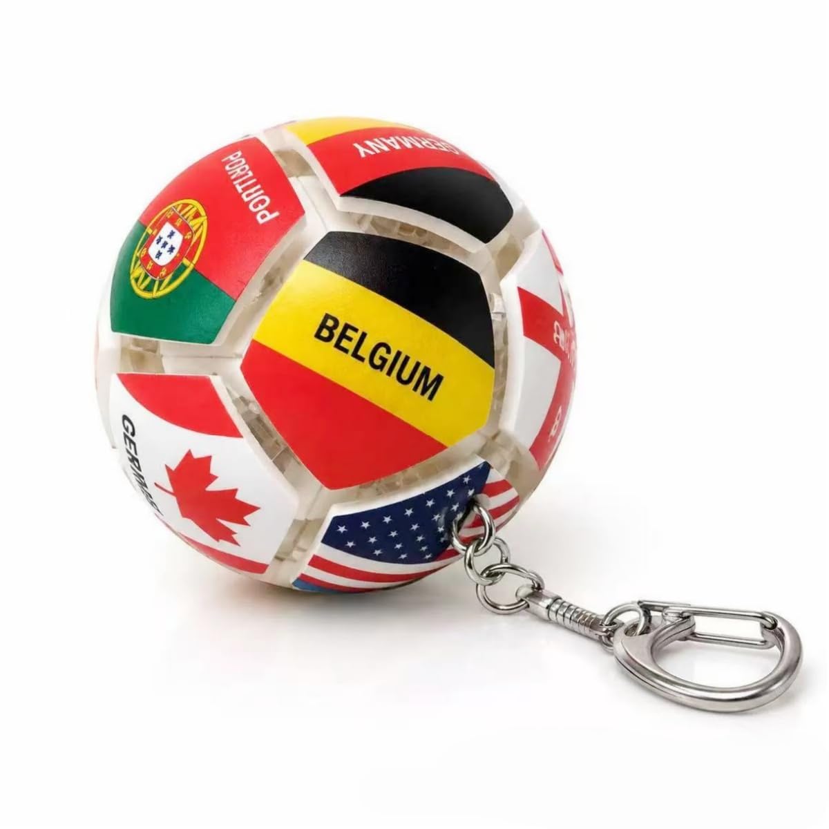 Portachiavi della Coppa del Mondo 2026, souvenir della Coppa del Mondo | Portachiavi a forma di bandiera nazionale, per alleviare lo stress, idea regalo per ufficio e adulti, ciondolo per zaino