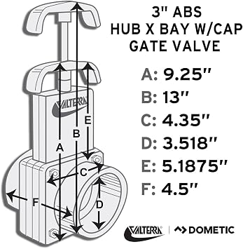 Valterra T50 3 Hub x 3 Bay with Cap Valve Assembly,Black