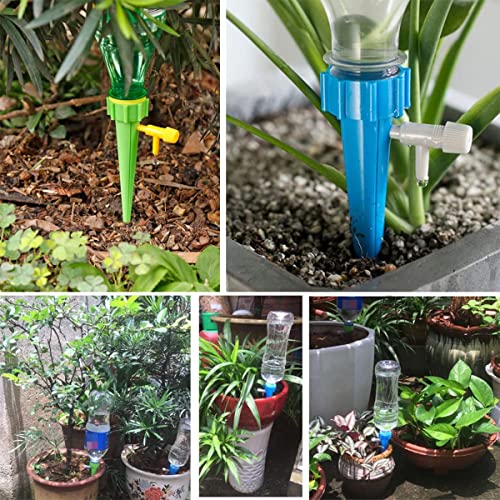 12Pcs Automatic Irrigation Drippers With Slow Release Vacation Plant Self Watering Spikes Device Drip Irrigation System With Adjustable Control Valve Switch Design For Garden Plants Indoor Outdoor #TOP6