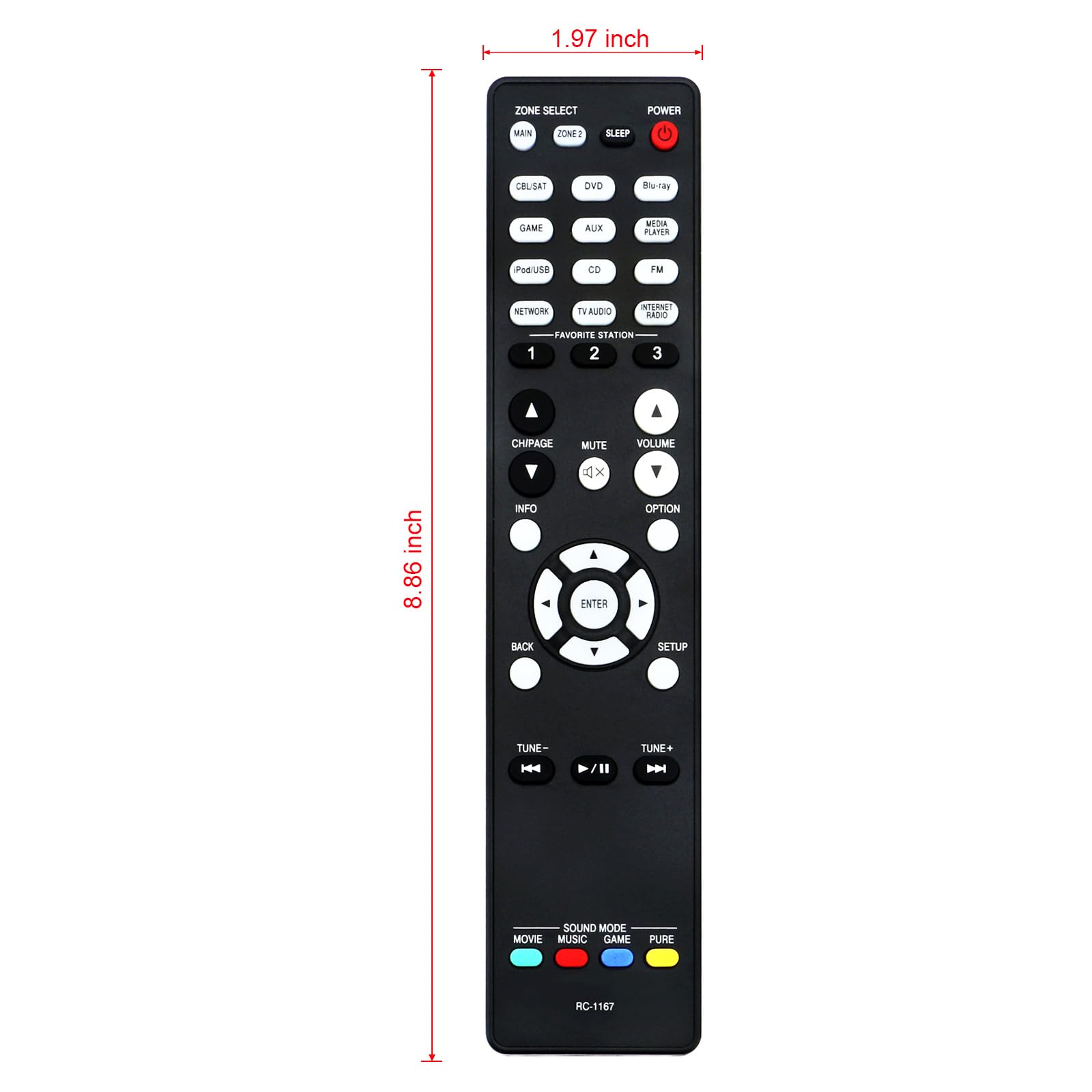 Amazon.com: RC-1167 Replaced Remote fit for Denon AVR-1913 AVR1913