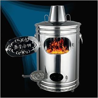 Portable Incinerator Outdoor Incinerator with Chimney Stainless Steel Gold Burning Barrel Heightened Foot Design Household Smokeless Paper Burner Burning Barrel(31x31x57cm/12.2x12.2x22.4)