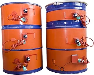 Silicone Heater Pad,for 55 Gallons Barrel 120V/220V Band Heater Pail Heater with Adjustable Thermostat,Drum Electric Heat Wrap Hot Heating Pad,100L 11.8Ã—47.2in 1800W