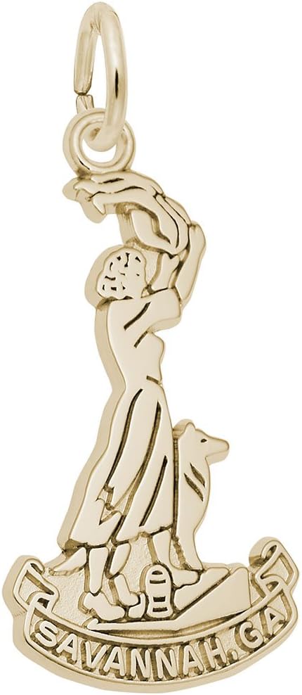 10k Yellow Gold Savannah Waving Girl Charm, Charms for Bracelets and Necklaces