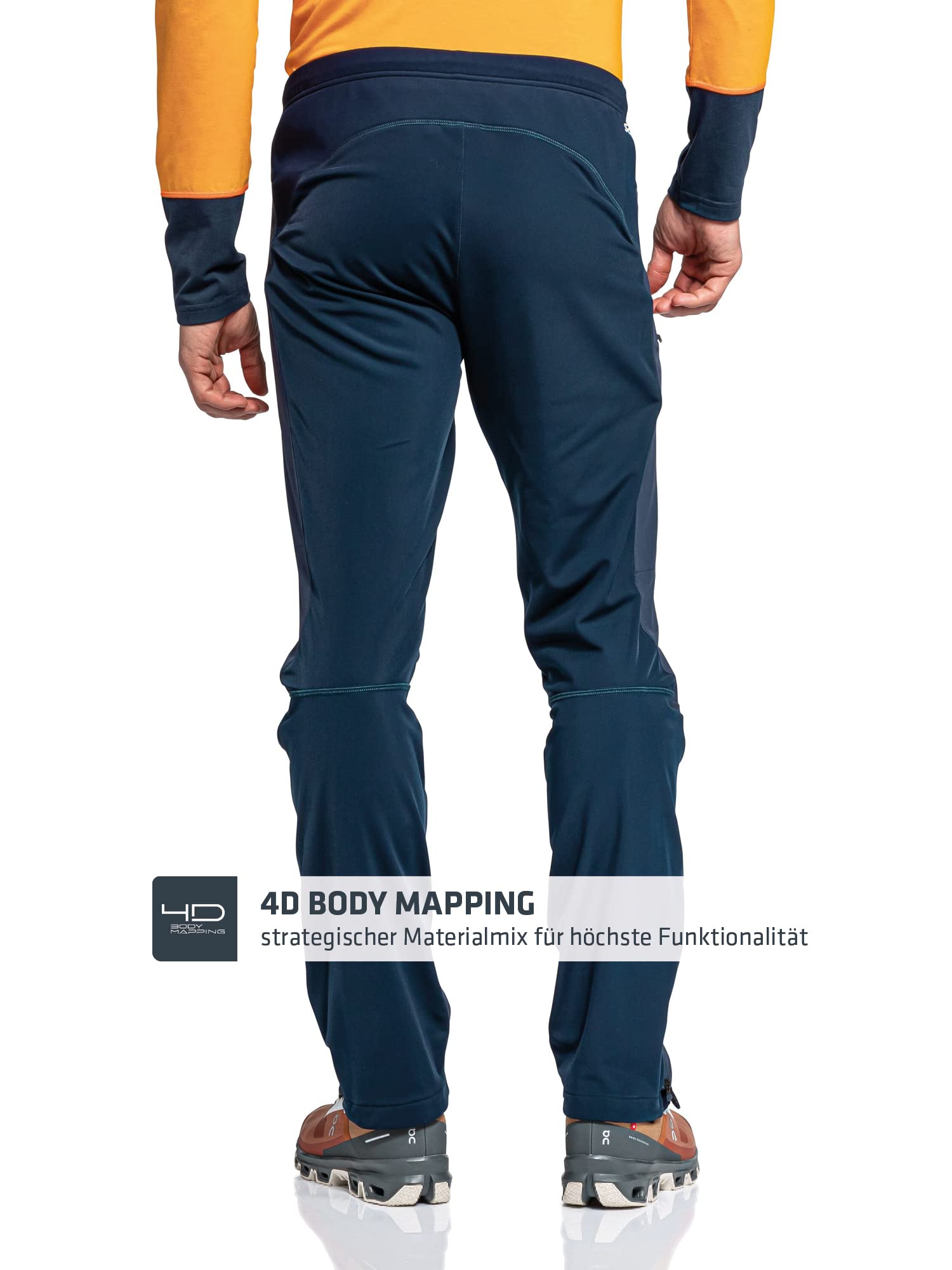 Schöffel Herren Softshell Pants Rinnen M, Wind- und Wasserabweisende Winter Wanderhose mit Body Mapping Technologie, atmungsaktive Multi-Sporthose für Outdoor und Bergsport