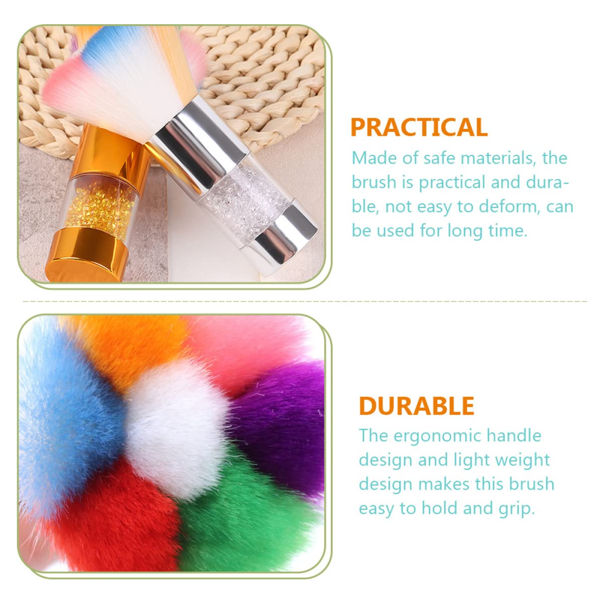 DOITOOL 6pièces Brosse à Pinceaux De Maquillage Pour Éliminer La Poussière Blush Accessoires De Manucure Soies Douces