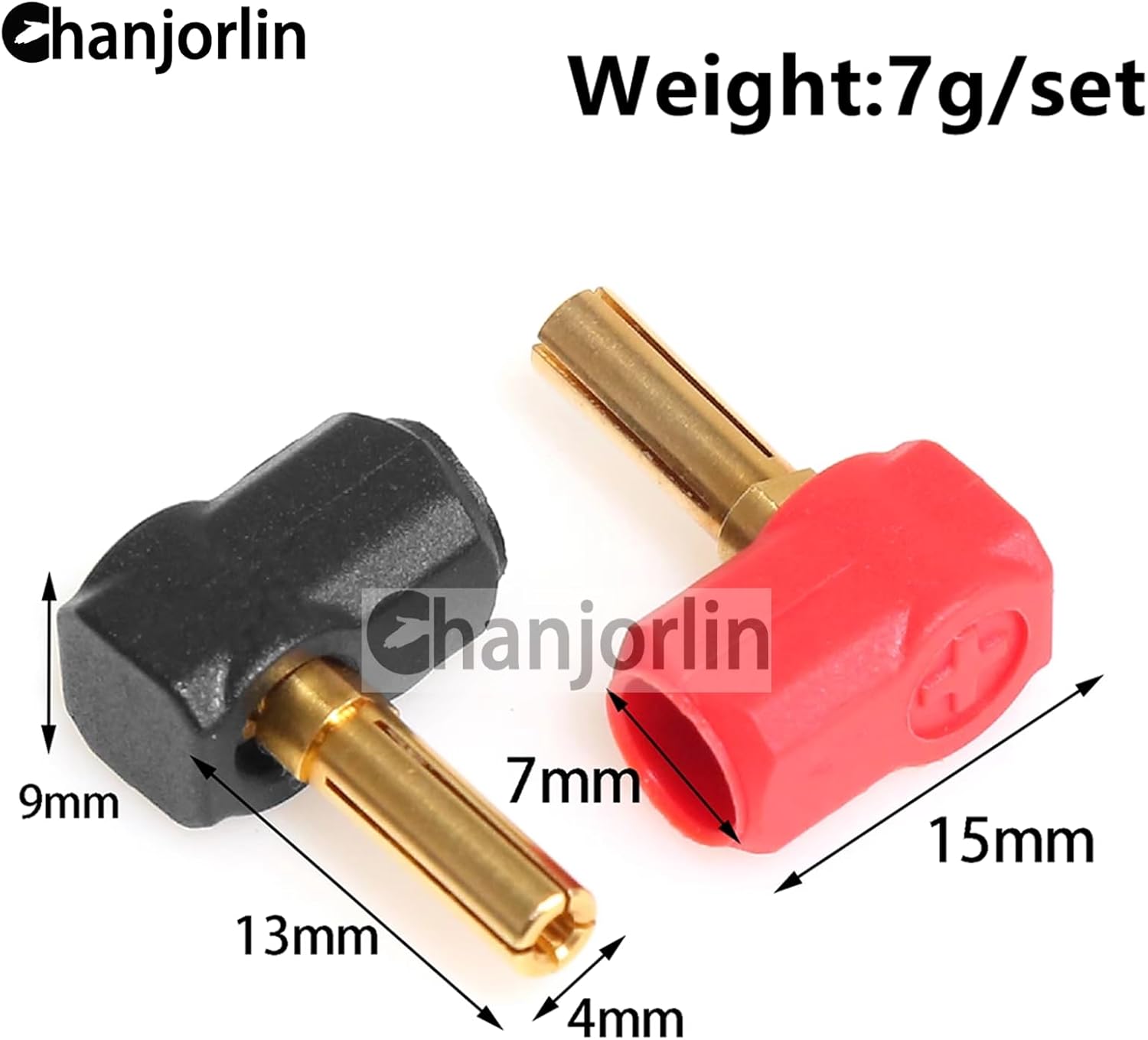 RC Car Battery T Plug Female to 90 Degree 4mm Banana Connectors Heatsink Bullet Plug Grips for 2S 7.4V Lithium Battery Female to Male Cable Modeling 1/10 RC Crawler Cars Upgrade Parts