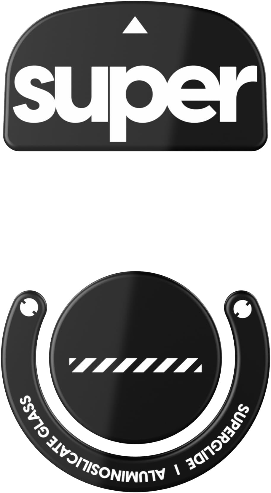 Superglide Glass Mouse Skates for Logitech G Pro X Superlight1 - Polished Round Edge, Ultra Smooth, Durable Gaming Mouse Feet (Type-C, Black)