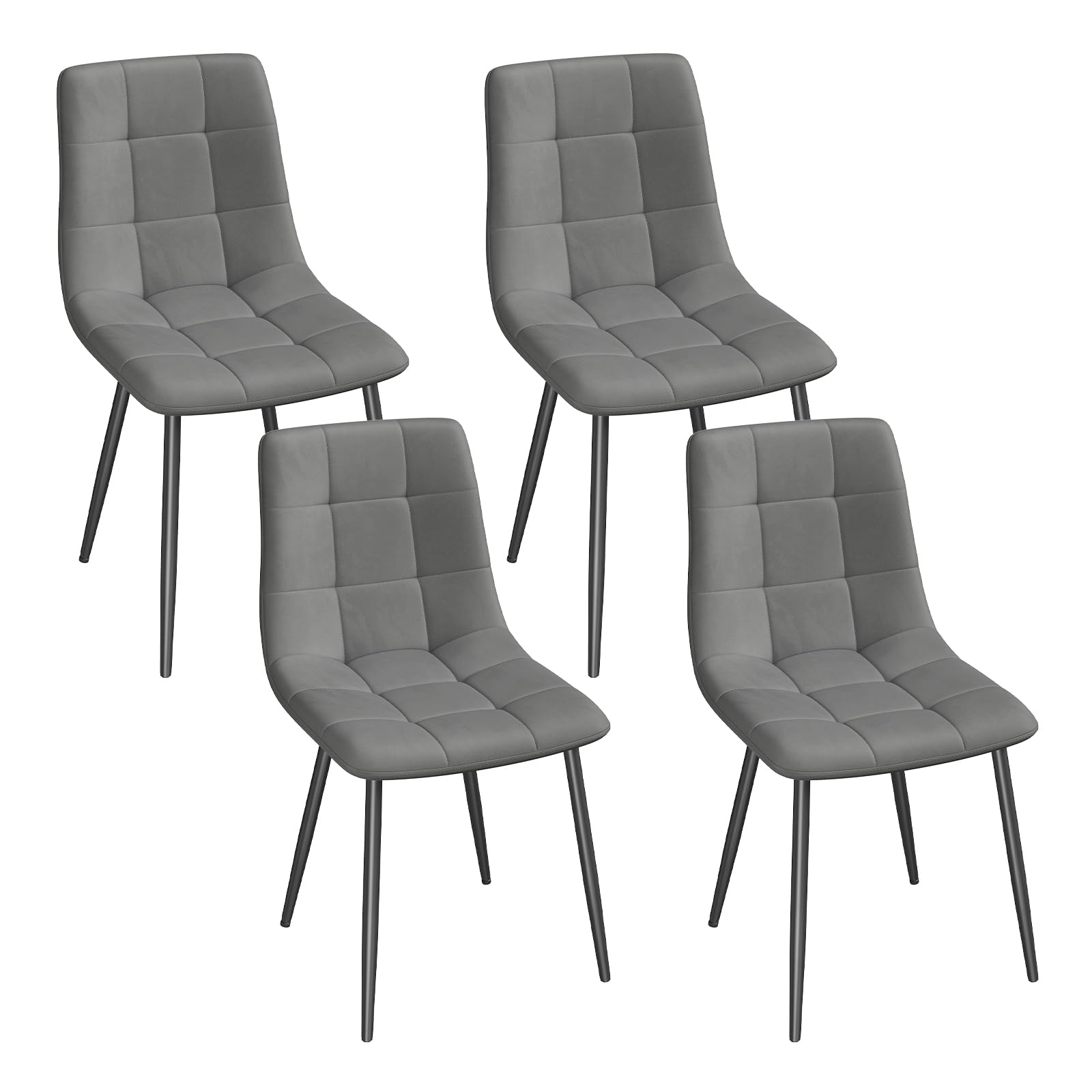 EUGAD Esszimmerstühle, für Esszimmer Küche Wohnzimmer, Küchenstühle gepolstert mit Rückenlehne Samtbezug, mit Metallbeinen, 150 kg belastbar