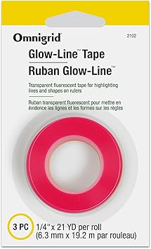 Omnigrid 2102 Glow Line Tape, Pink/Orange/Yellow