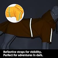 Vista 5 de Impermeable para perro grande, ajustable, impermeable, ligera, para mascotas, con tira reflectante, poncho con capucha para perros pequeños