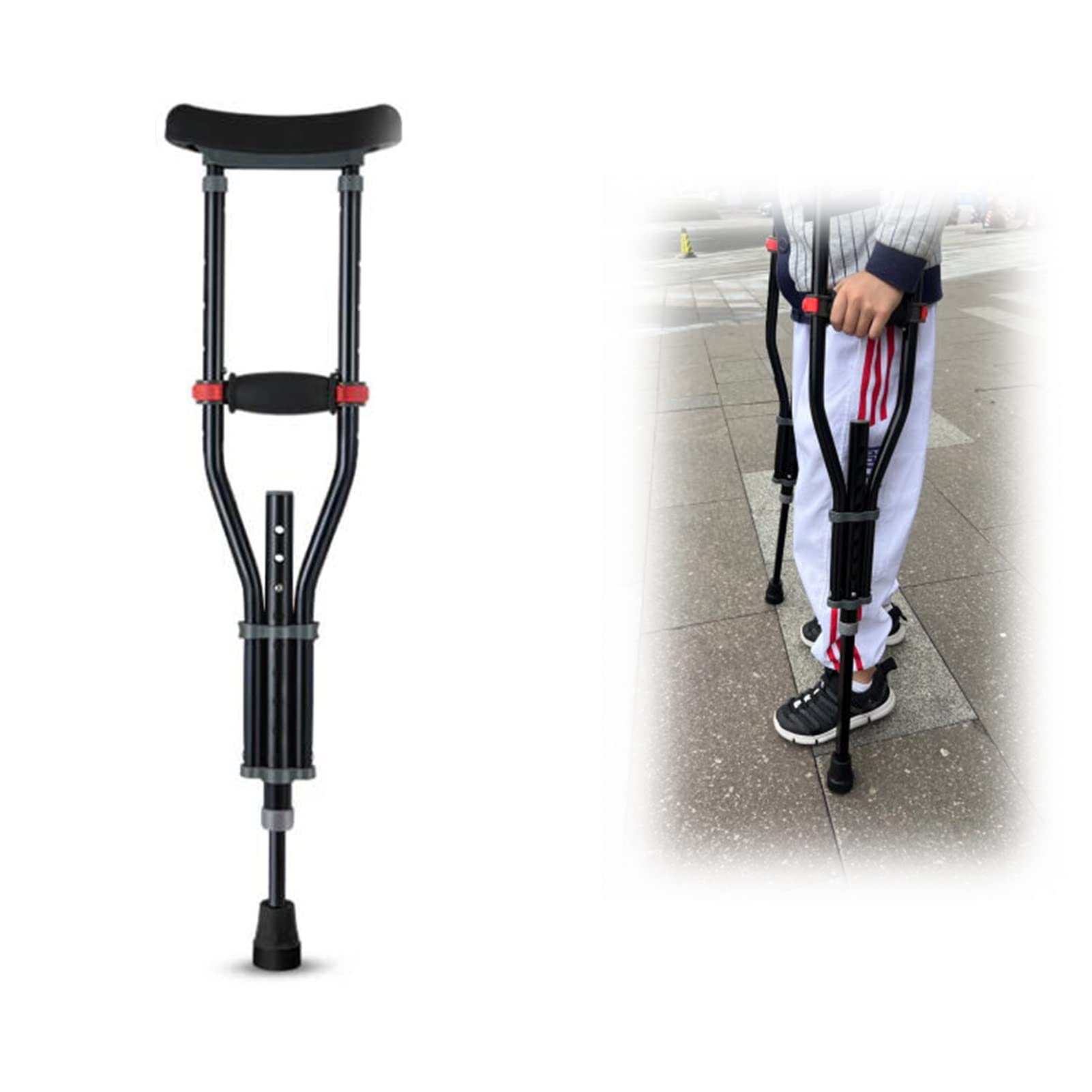Béquilles sous Les Bras pour Enfants, Béquilles Médicales à Hauteur Réglable, Appui sous Les Bras et Poignée Ergonomiques et Confortables, Hauteur Applicable 100~135cm (Size : 1 Count)