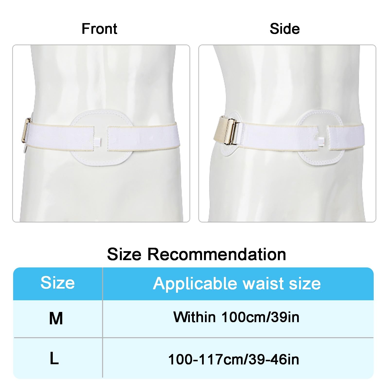 YZWZZXC Umbilical Hernia Belt for Men, Hernia Belt, Cotton Material, with 3 Pressure Pads, Elastic Waistband, Buckle Fixing, for Navel, Incision, Upper Abdomen(Medium)