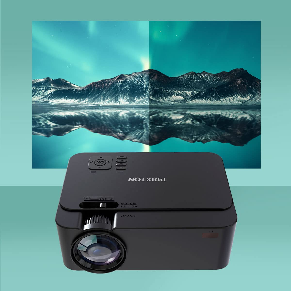 PRIXTON Goya - Proyector 2.800 Lumens, 2 Altavoces, Mando Distancia, 50.000H, VGA, 2xHDMI, USB2.0, MicroSD y AV, Negro (Reacondicionado)