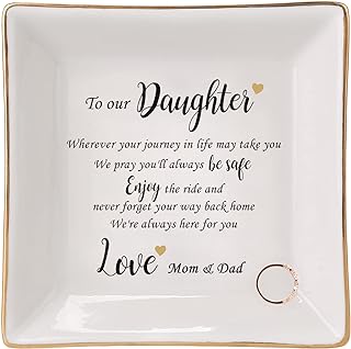 HOME SMILE Ceramic Ring Dish Jewelry Tray for Mom Sister Friends