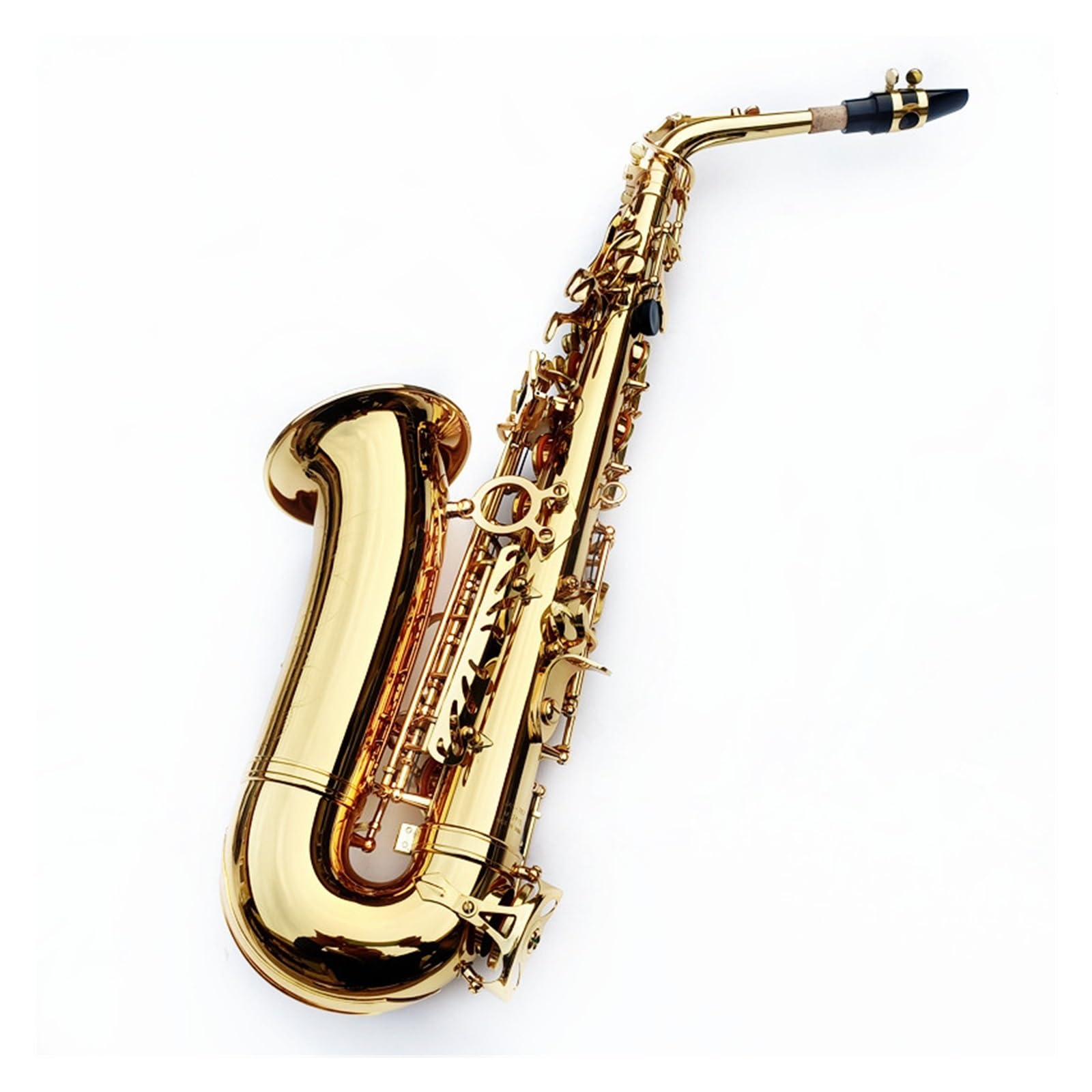 professionnel Saxophone Alto Mib Tune Saxophone Laiton Doré Laque Instrument de Musique à Vent E-Flat Sax avec Étui et Accessoires