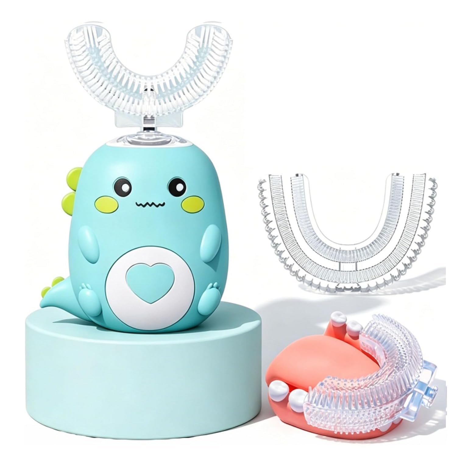 DinoBrush Spazzolino Elettrico Per Bambini, Dinobrush Piccolo&Co (6-12 Anni,Verde)