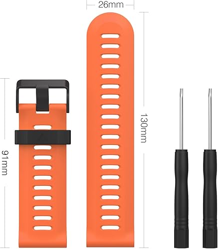 Miniatura 7 de MoKo Correa compatible con Garmin Fenix 3Fenix 5X, correa de repuesto de silicona suave para Garmin Fenix 3Fenix 3 HRFenix 5X5X PlusD2 Delta