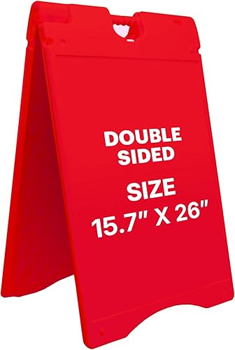 Jumbl Letrero con marco A de 15.7 x 26 pulgadas, pequeño tablero sándwich para exteriores con protector de letrero de PVC resistente a la intemperie