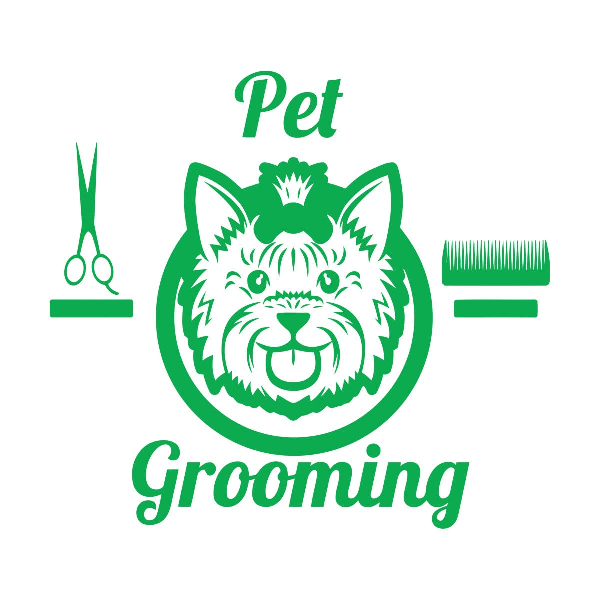 Lettering Stickers Pet Grooming Groomer Animal 81x90.5cm Do not Damage the wall Surface Extra Large Green — image 1