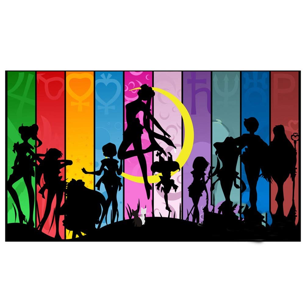 Diamond Painting by Numbers Kits,Large Size,Full Drill,Dabobo DIY Great Sailor Moon 5D Cross Point Embroidered Imitation Hobby Mosaic Art for Home Wall Decor-Ruond Drill,80x220cm