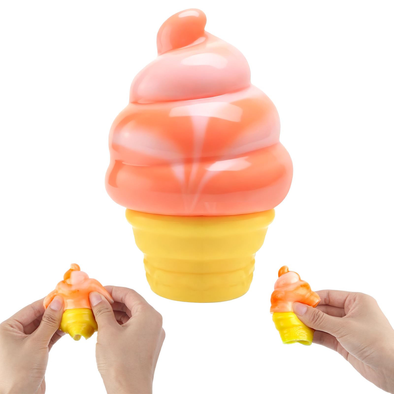 Orange Ice Cream Squishy Stress Relief Toys, Cute Fidget Toys Squishies