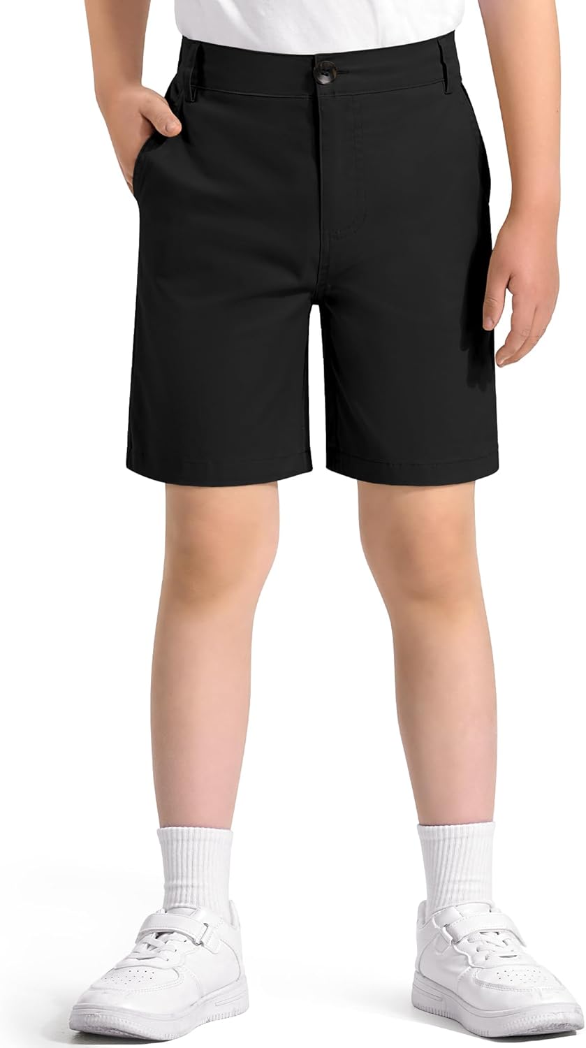 KEREDA Boys Uniform Shorts Elastic Waist Kids Golf Dress Preppy School Shorts with Pockets - Image 7