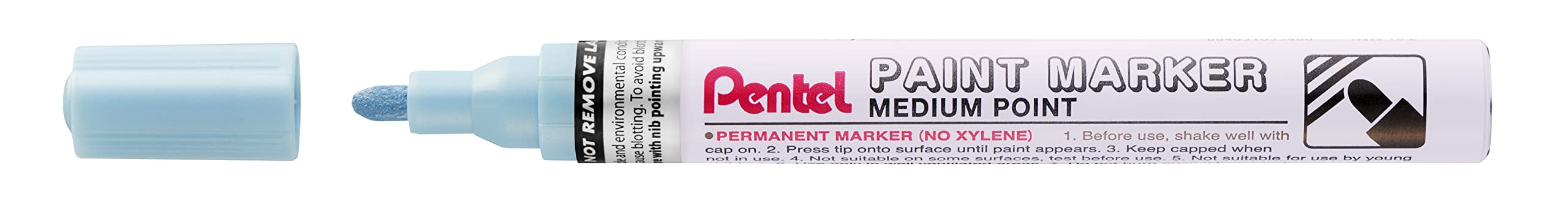 Pentel MMP10 Paint Marker Pen, 4.5mm Tip Medium Bullet Point, Metallic Pearl Light Blue ink (Single Pen)