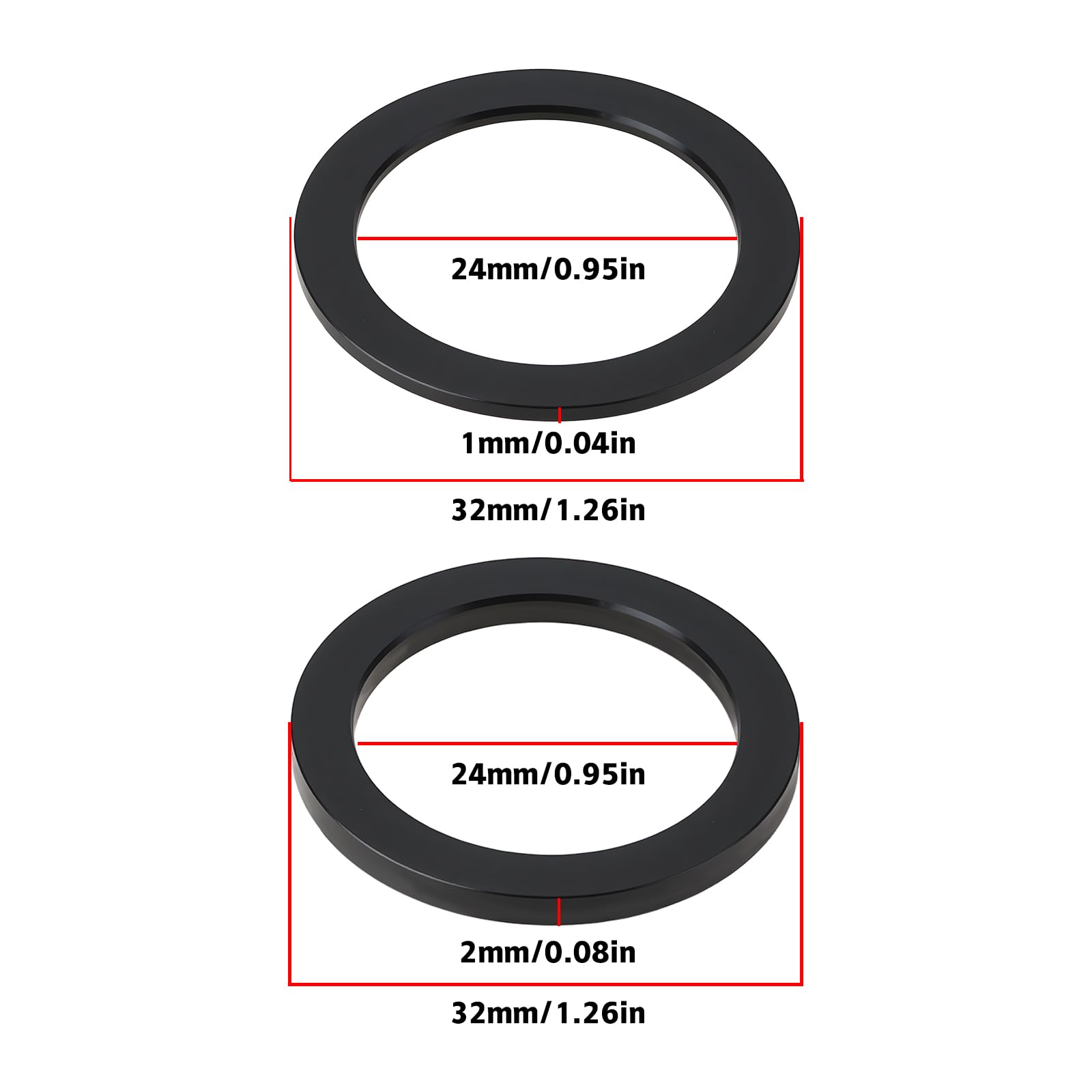 4 Arandelas de Aleación de Aluminio para Eje de Pedalier de Bicicleta 24 X 32 Mm Compatible con Shimano BB86 91 92 52