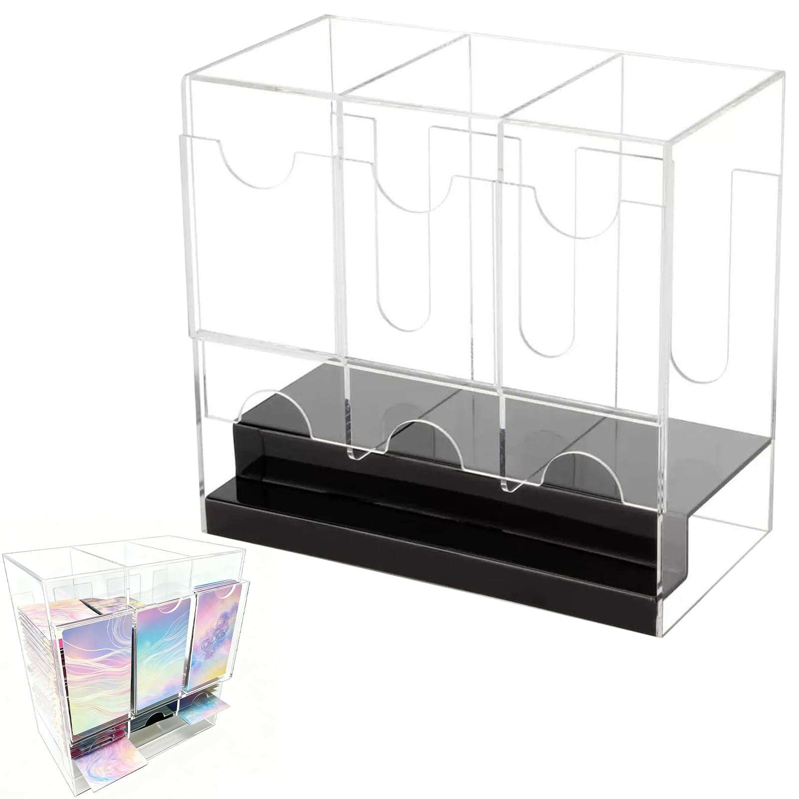 Sammelkarten-Spender Acryl-Display mit Aufbewahrungsschutz-Vorrichtung und | Sammelkarten Aufbewahrung 3 Schlitze Ausgabe für die in Raum, Sammlung, und Schreibtisch und Zuhause