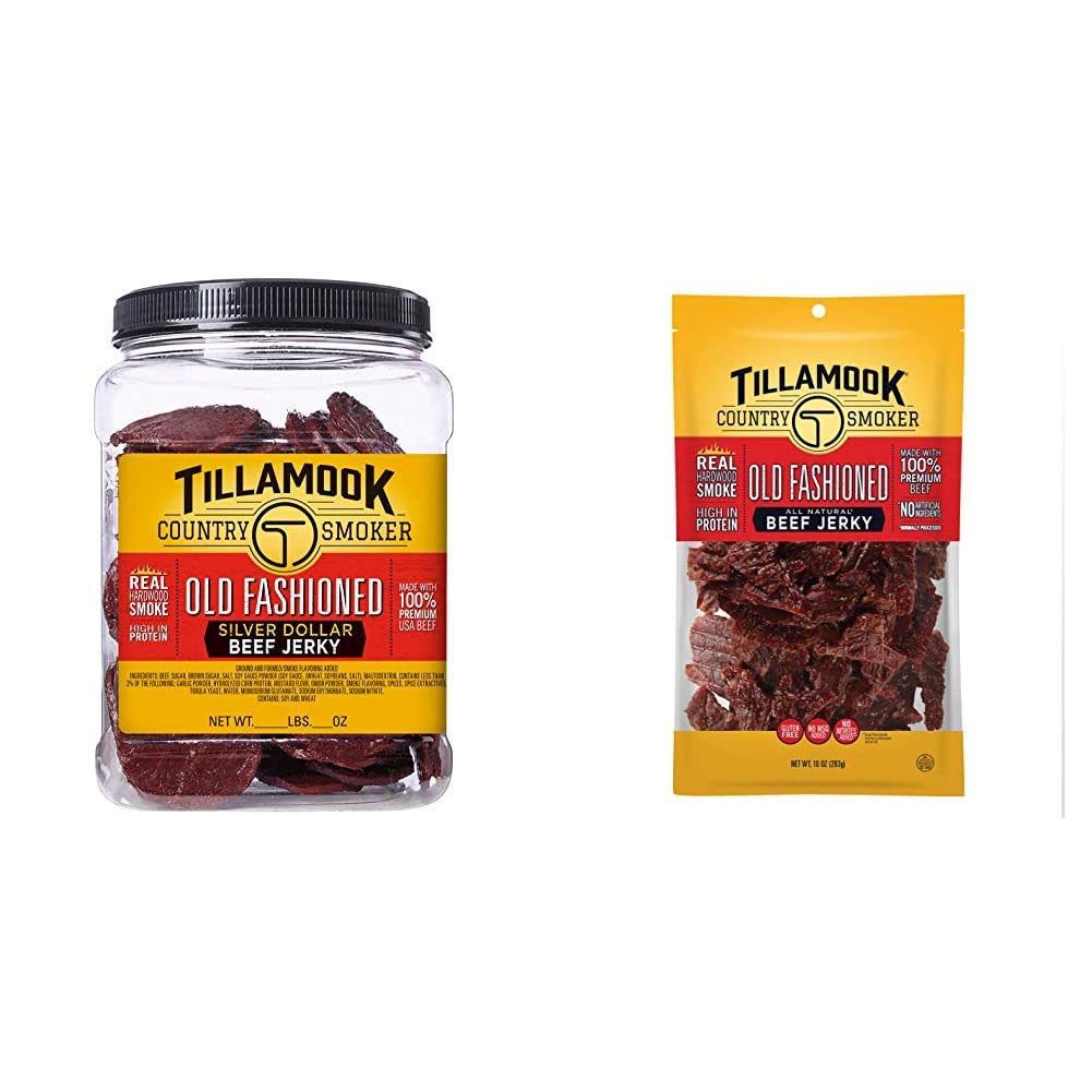 Tillamook Country Smoker Real Hardwood Smoked Beef Jerky Bundle (10oz + 13oz)