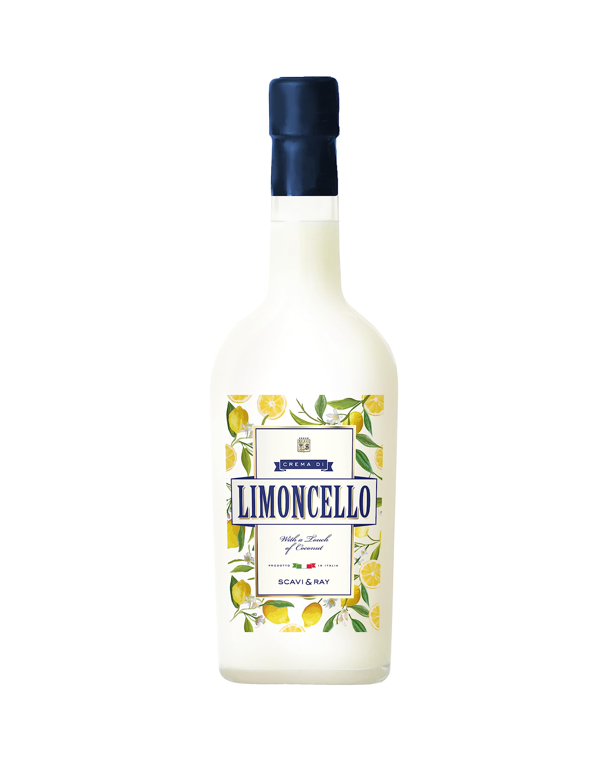 SCAVI & RAY Crema di Limoncello 0,7l – Cremiger Limoncello aus Italien, feinster Cremelikör mit Zitrusnote und Kokosnussaromen,17% Vol. Alkohol – Perfekt als Dessert-Likör oder für Cocktails