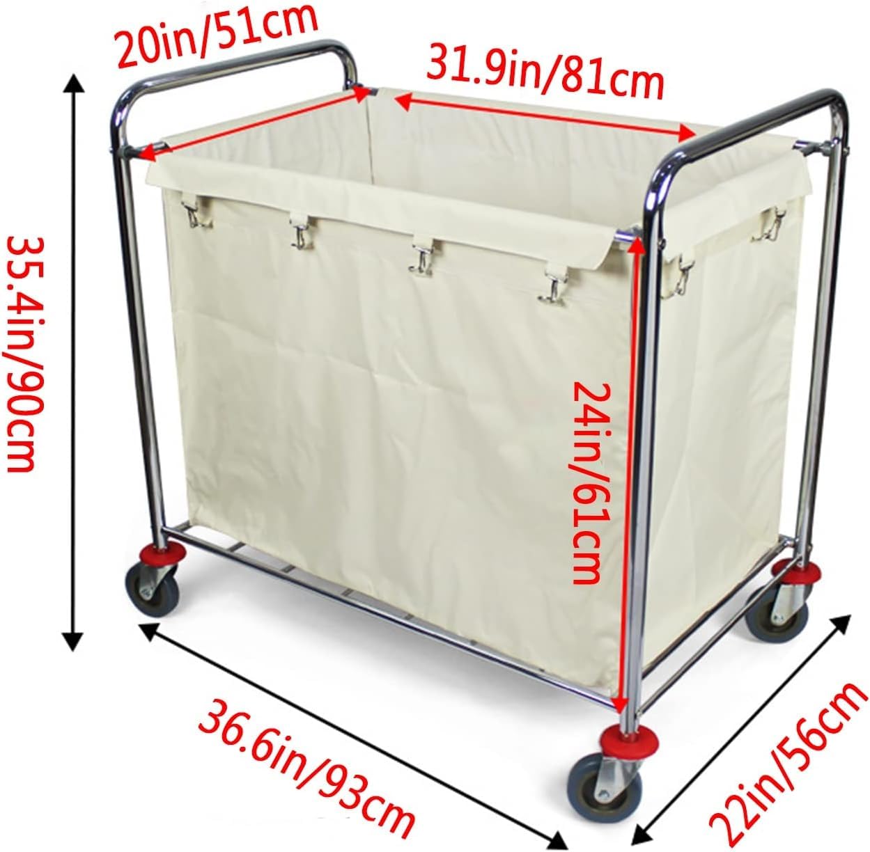 Carrito de lavandería resistente con ruedas con bolsas extraíbles para el hogar, hotel, oficina, cesta clasificadora de lavandería comercial