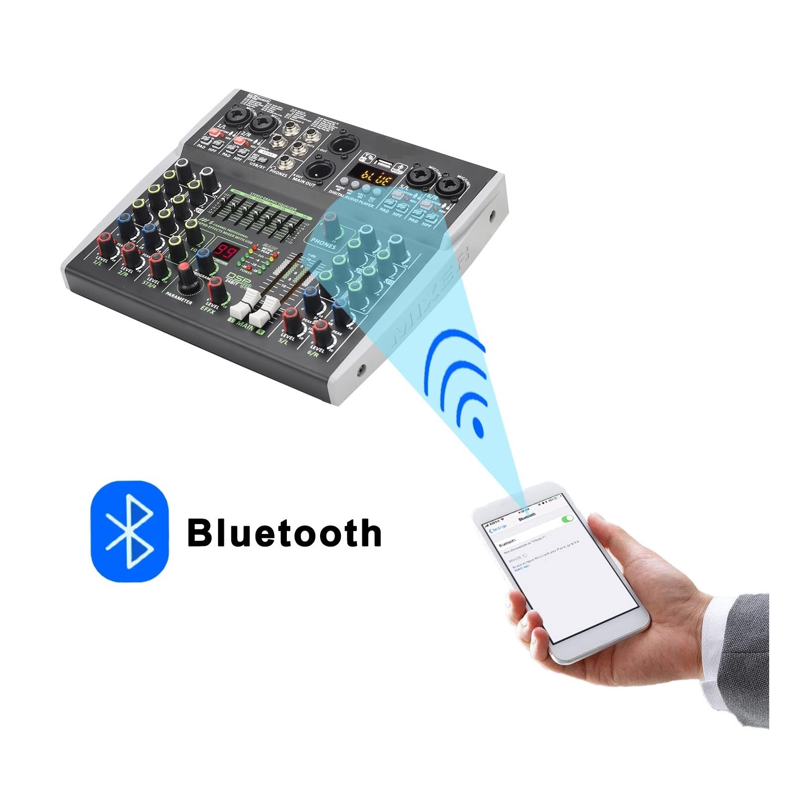 Genérico Mezclador De o, Alimentación Fantasma Independiente De 48 V, 99 Efectos Dsp, Grabación Y Podcasting por USB, Karaoke Doméstico