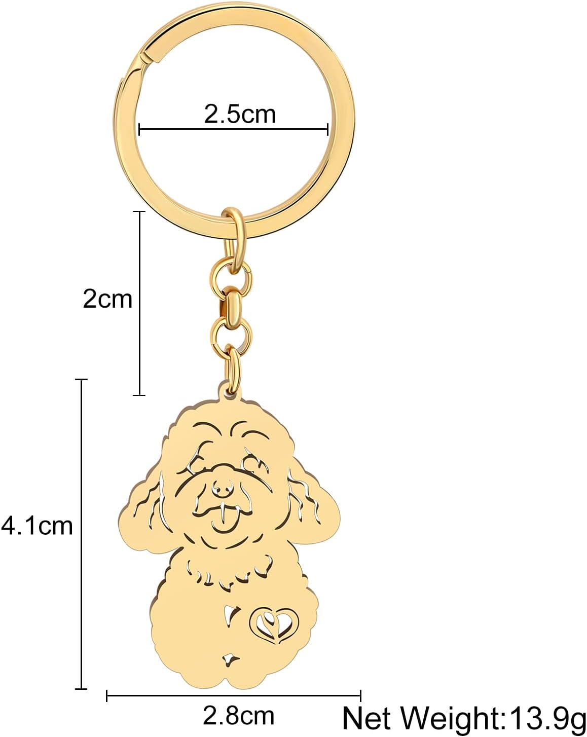 Stainless Steel Cute Poodle Dog Keychain Accessories Goldendoodle Gifts for Dog Lovers Women Girls Keys Purse Charms - Image 5