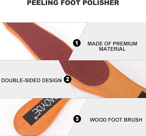 Miniatura 3 de minkissy Limas de pie de madera para pedicura, rallador de pedicura para pies, herramienta de rectificado de pies, herramientas de pedicura para