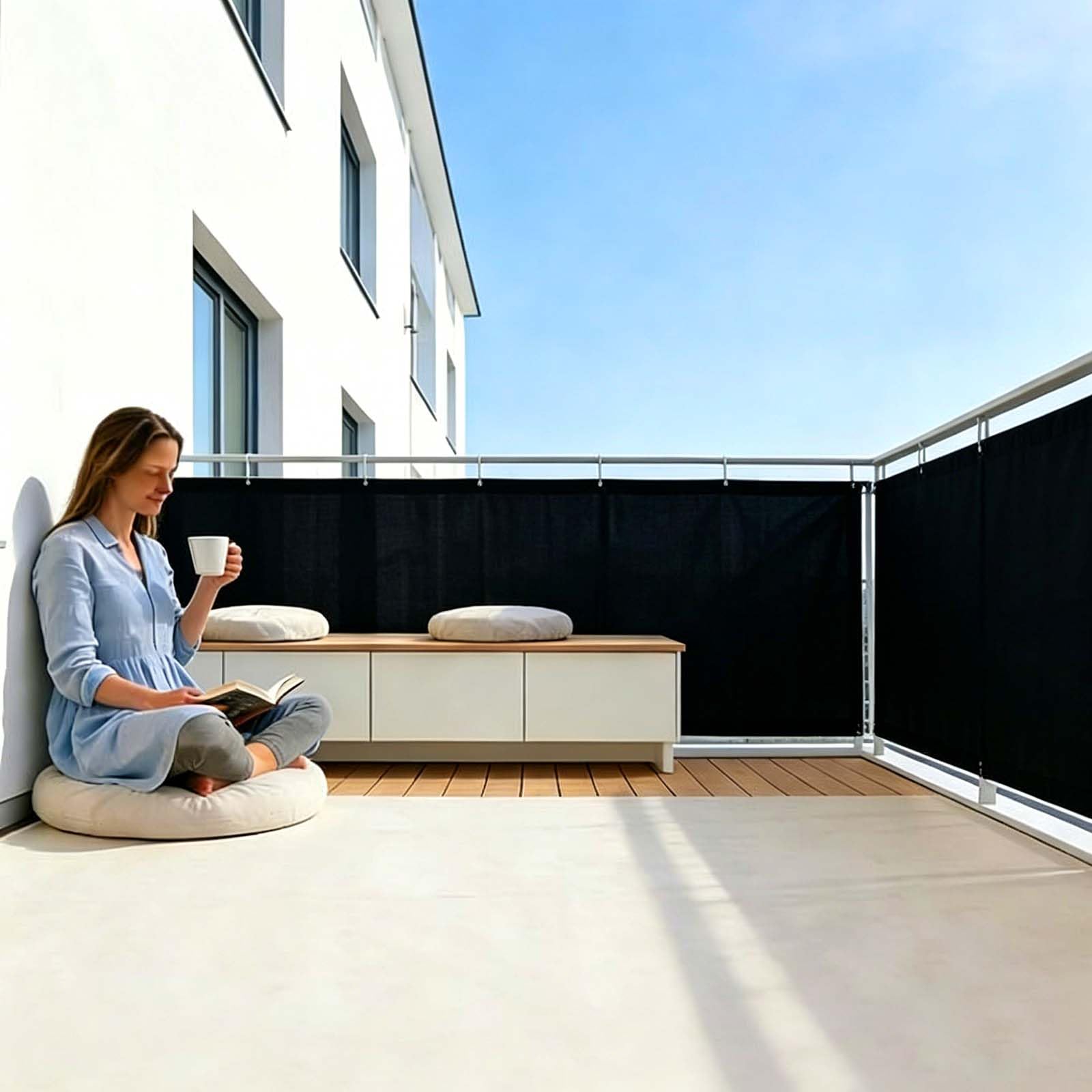 80×500CM バルコニー 目隠しシェード 日除け 撥水 プライバシー保護 Amazon.co.jp: ベランダ目隠し 80 x 500 cm ポリエステルプライバシー